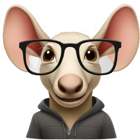 aardvark wearing nerdy spectacles emoji