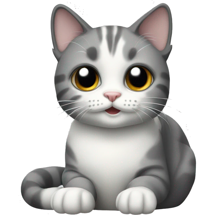Gray and white faced cat emoji