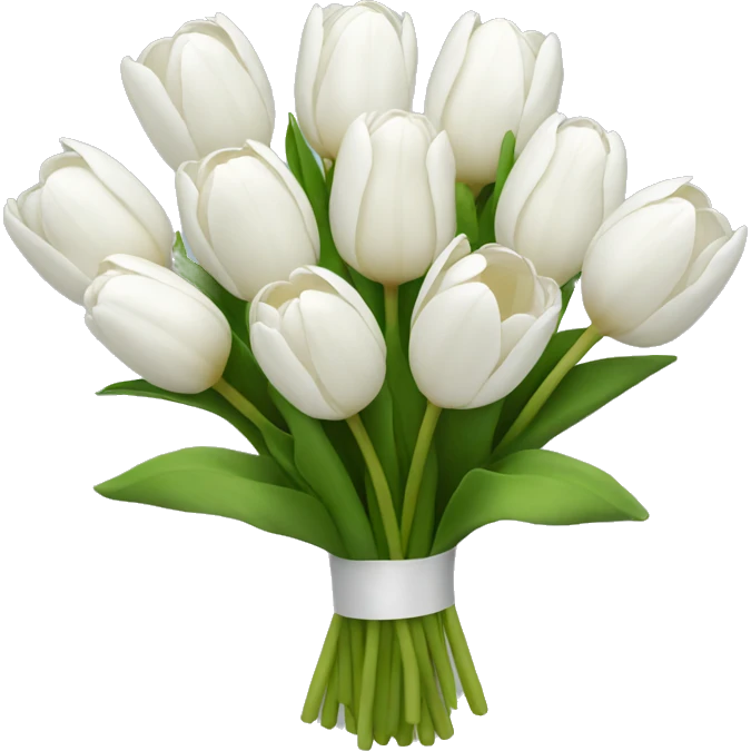 white tulip bouquet  emoji
