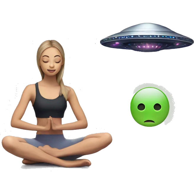 ufo and a yoga girl emoji