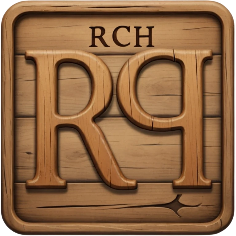 a sign with the word "RCH" written on it in capital letters emoji