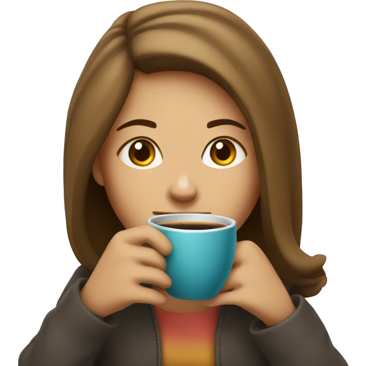 girl with a cup of coffee emoji