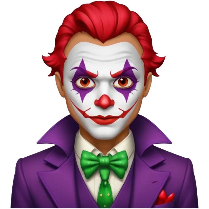 Glitter RED and White Joker Gangster  emoji