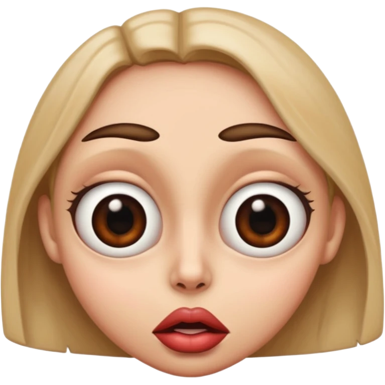 face with big creepy eyes, lip biting emoji