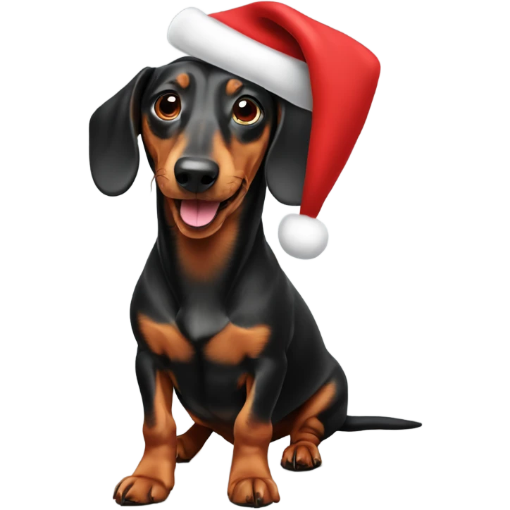 Dachshund with Santa hat  emoji
