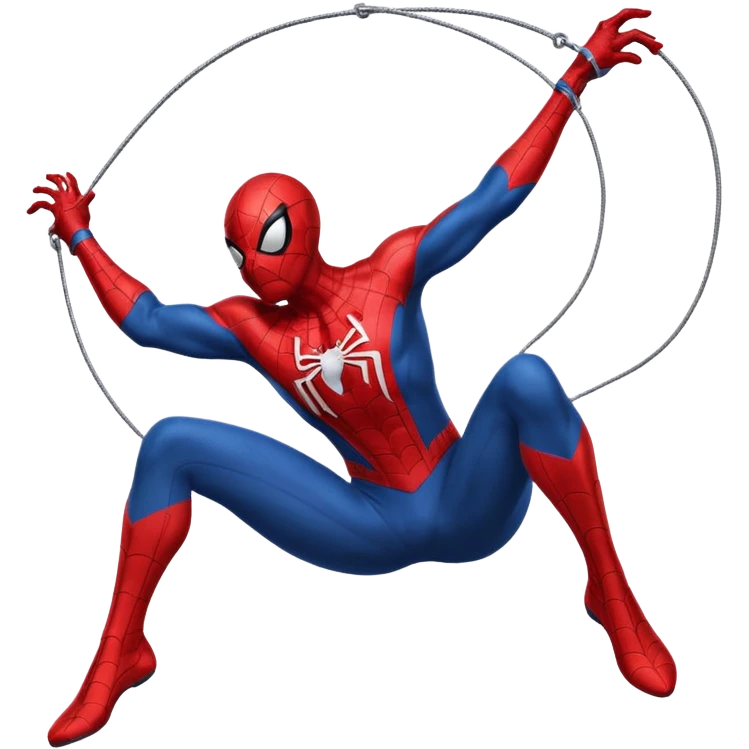 Spiderman swinging on a web emoji