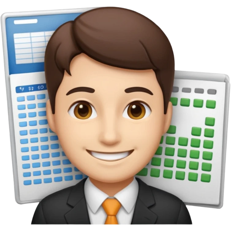 accoutant with spreadsheet emoji emoji