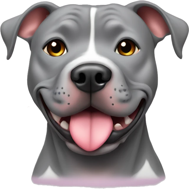 Grey pitbull with hearts around head emoji