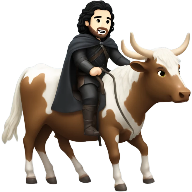 Jon snow riding a cow emoji