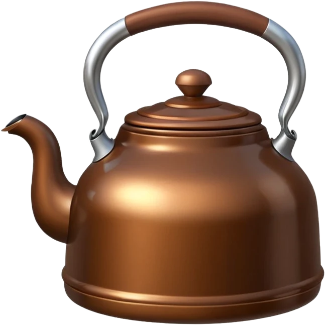 GENERATE A BROWN KETTLE WITH LING BODY HAVING HANDLE AT RIGHT SIDE emoji