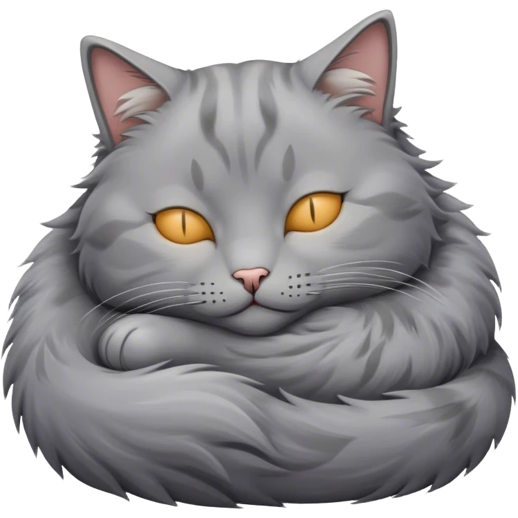 Grey cat sleeping  emoji