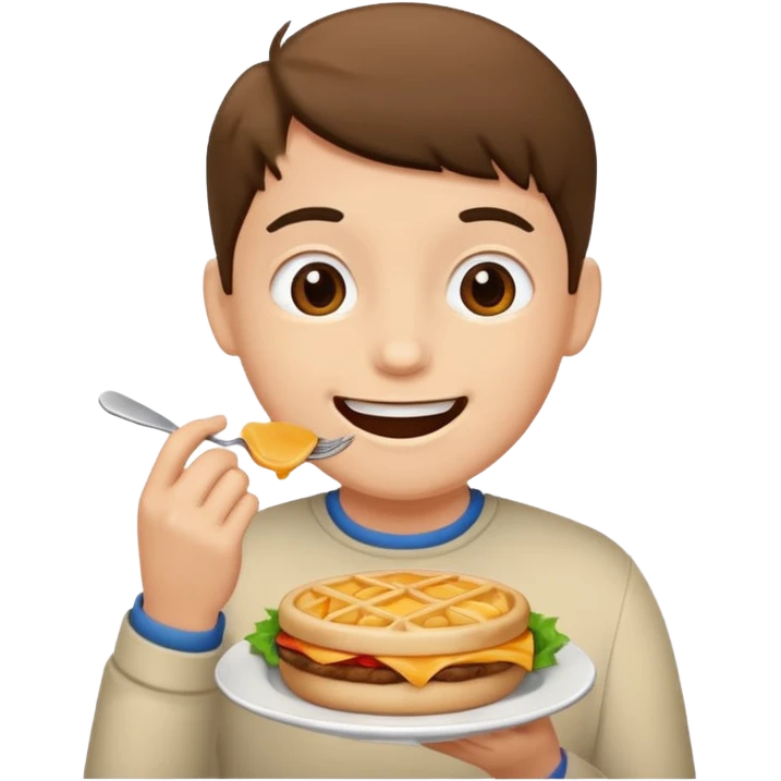 happy face eating food emoji