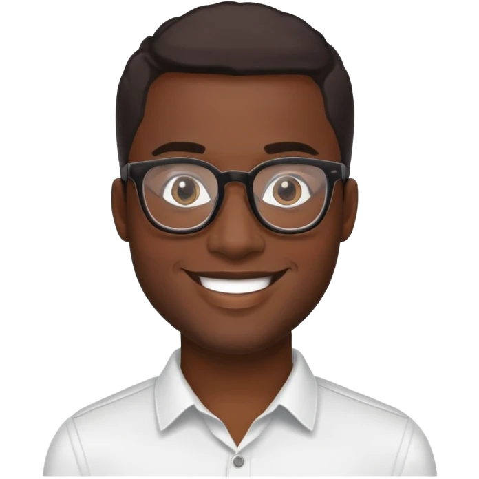 Black handsome guy with glasses smiling  emoji