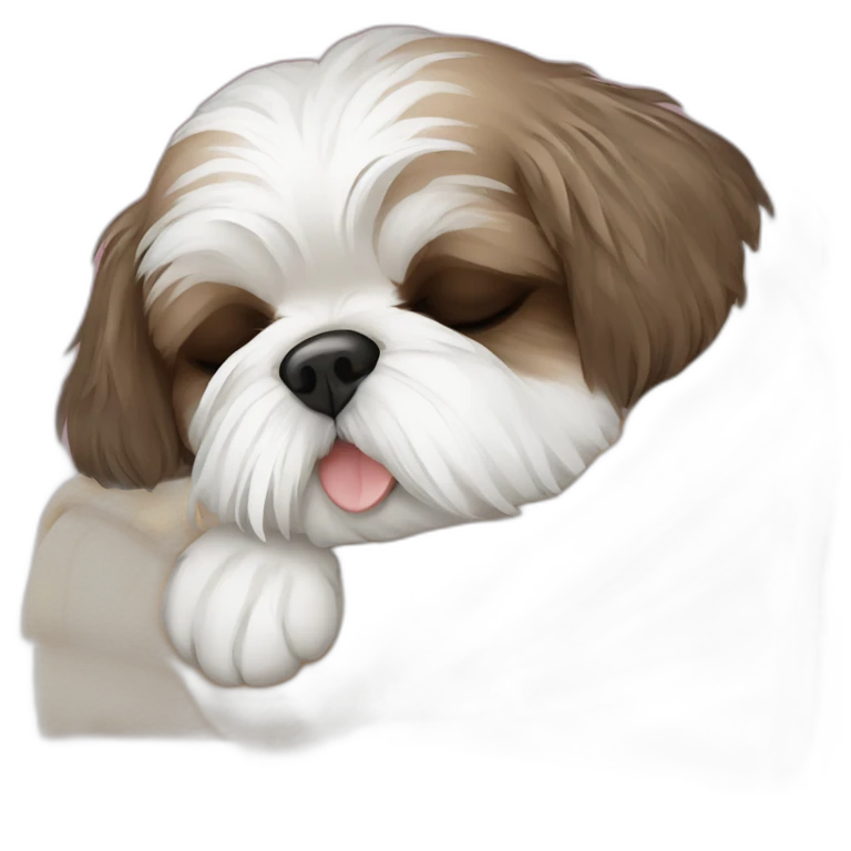 Shih tzu dog sleeping with blanket emoji