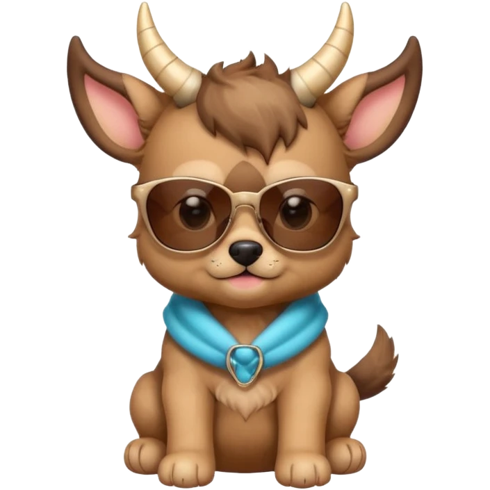 baby puppy with horns and sunglasses emoji