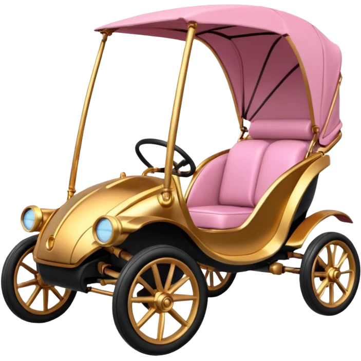 C-3PO in 1865 rose-gold painted buggy powered by electric motors and batteries  emoji