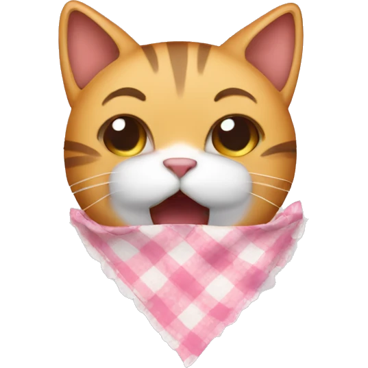 cat sneezes into a handkerchief emoji