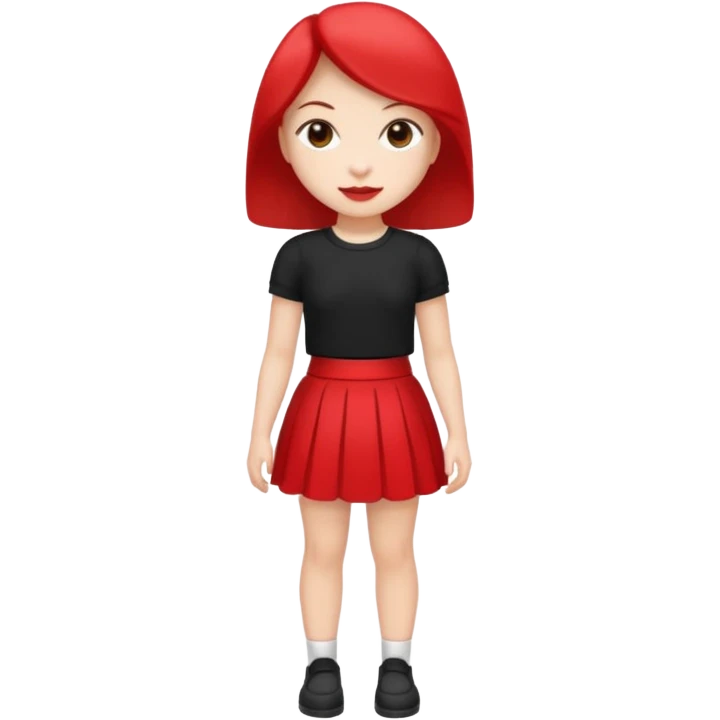 mini black red  skirt emoji