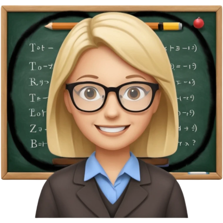 a teacher at a blackboard with students emoji