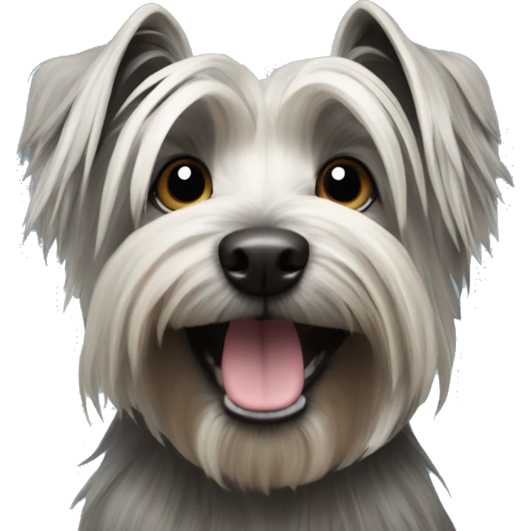Skye terrier dog with darker snout emoji