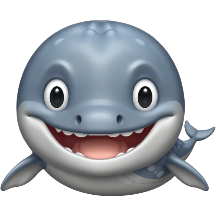 Grey whale toony with hands  emoji