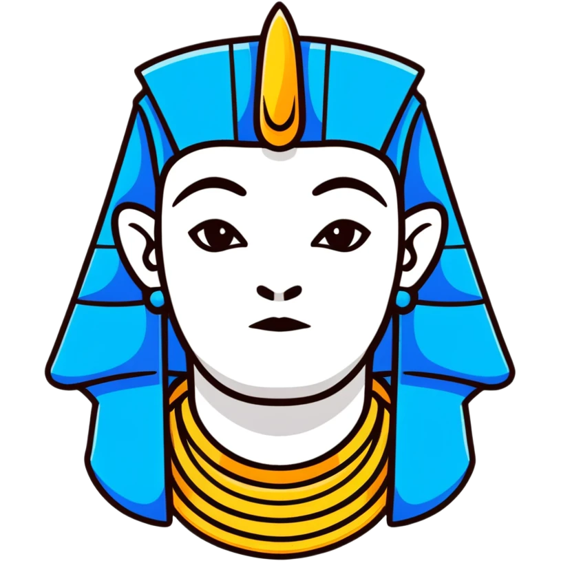pharaoh, cartoonish sticker style emoji