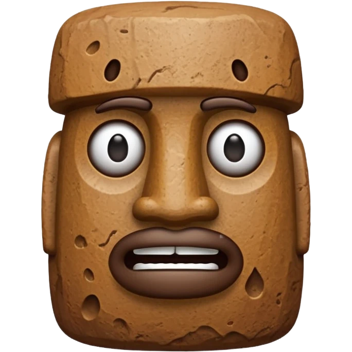 Poop with moai face emoji