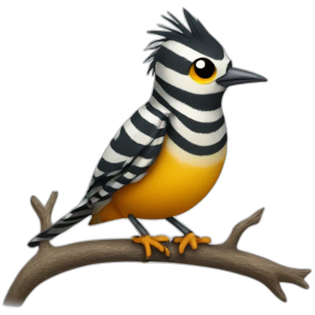Punky small striped bird emoji