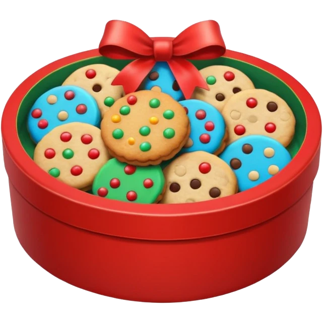 christmas biscuit and cookie box round emoji
