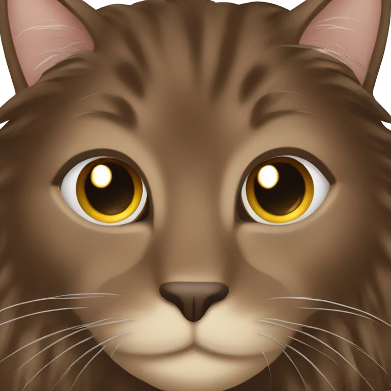 Long haired Dark brown cat with light brown spots  emoji