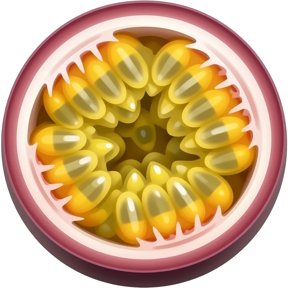 passion fruit with the shell emoji