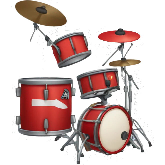 A red drum set emoji