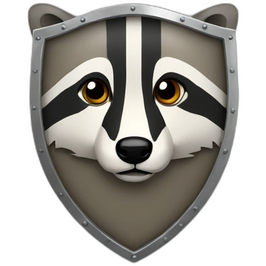 shield with raccoon head on it emoji