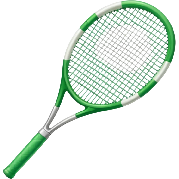 green and white glass crystal tennis racket emoji