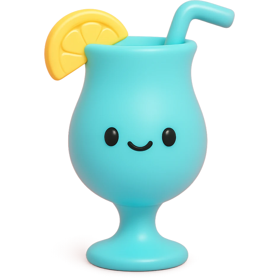 blue curaçao tropical cocktail in a hurricane glass emoji
