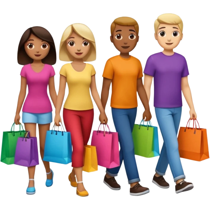 shopping bags from group outing with others emoji