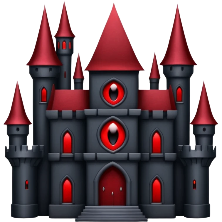 Dark Vampire Castle with the colors dark red and black, the castle should have dark red eys in the middle emoji