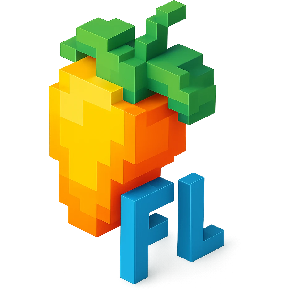 FL Studio logo, voxel style emoji
