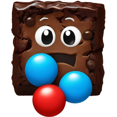 brownie with m&m emoji