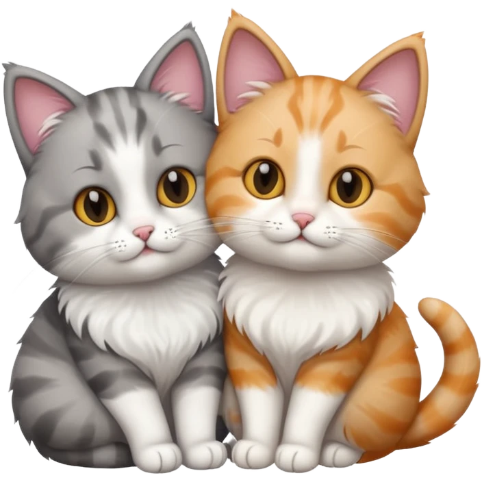a cute cat couple 
 emoji