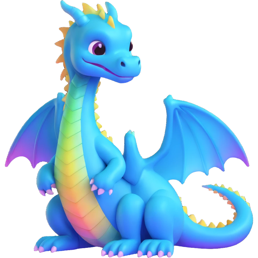 baby iridescent dragon sitting emoji