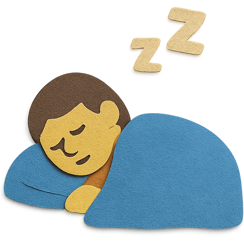person sleeping under a blanket, paper craft style emoji