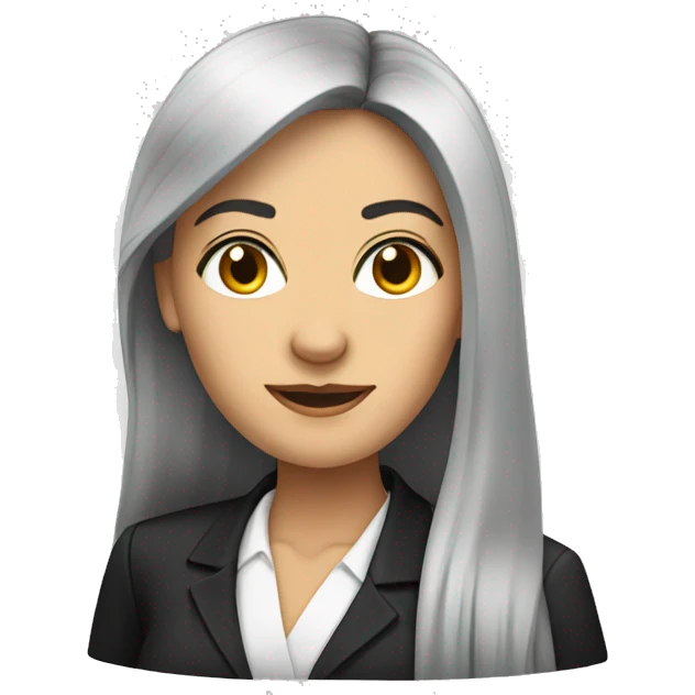 Female Germany leader with straight long black hair emoji