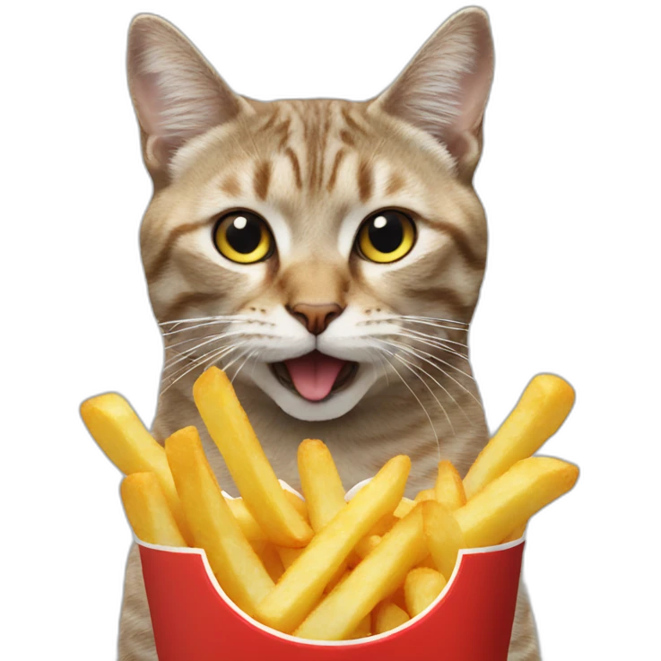 Cat eating fries emoji
