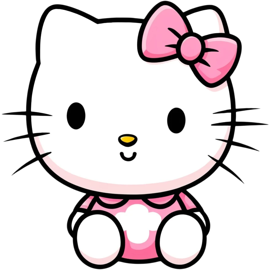 Hello Kitty kawaii con un lazo rosa ￼ emoji
