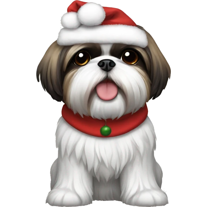 Christmas shih tzu emoji