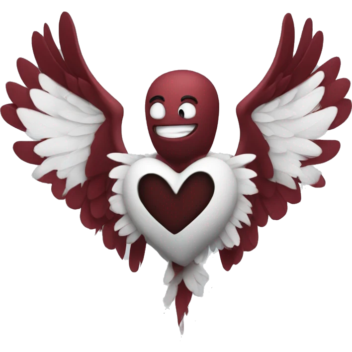 Dark red heart with white wings  emoji