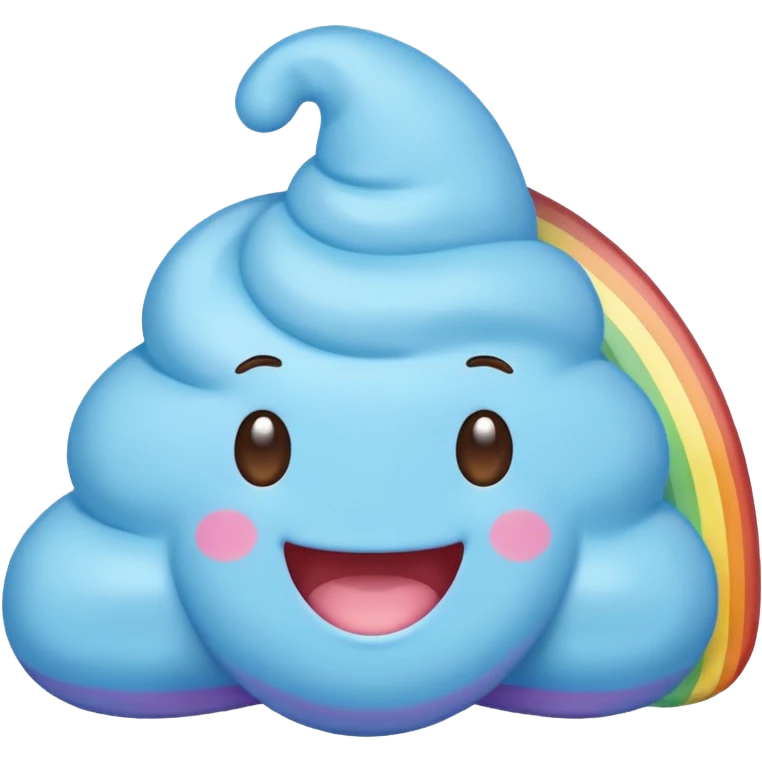 blue rainbow colors kawaii poop emoji