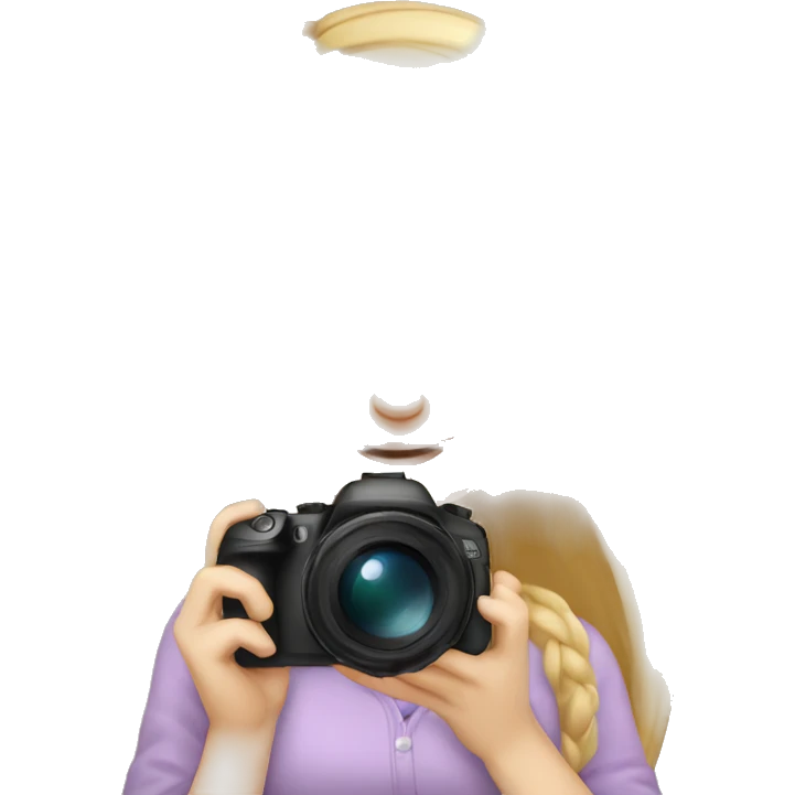 European light hair Female photographer taking a picture light skinned long hair emoji