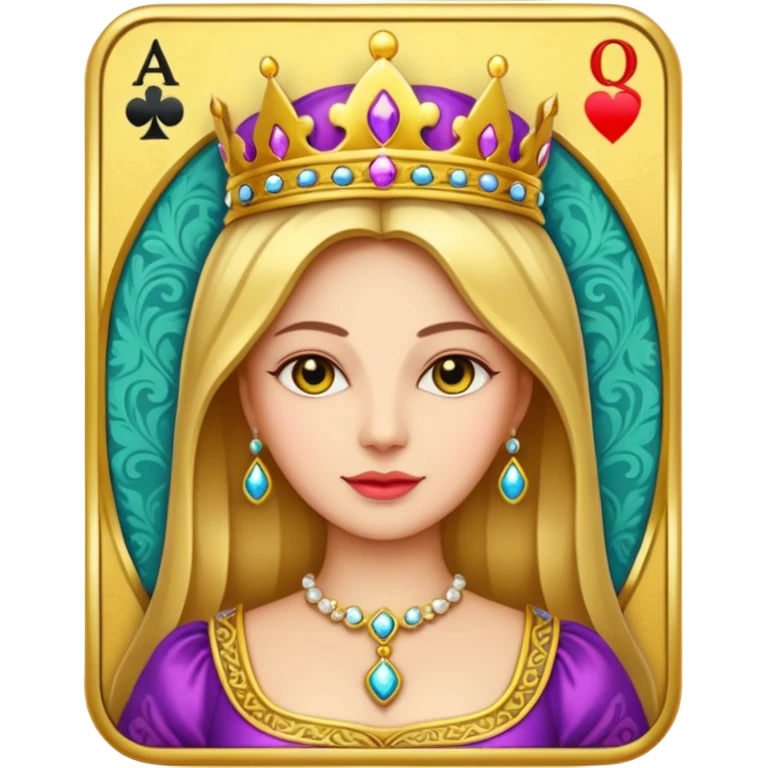 Solitaire card queen emoji